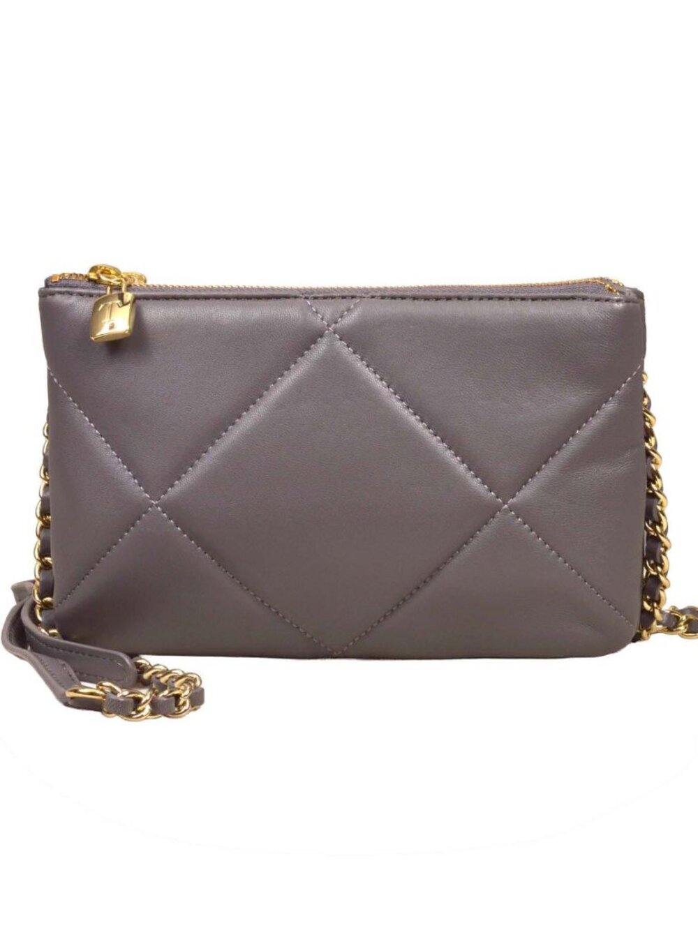 Talbots Quilted Leather Small Shoulder Bag w/Chain Strap